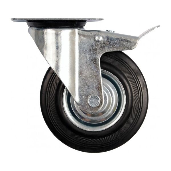 Vorel Kółko skrętne z czarną gumą i hamulcem 125mm 87323 3056696 5906083873232
