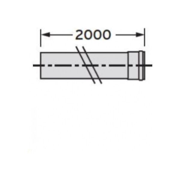 Vaillant Rura przedłużająca DN80 2m 303255 3069076 4024074343326