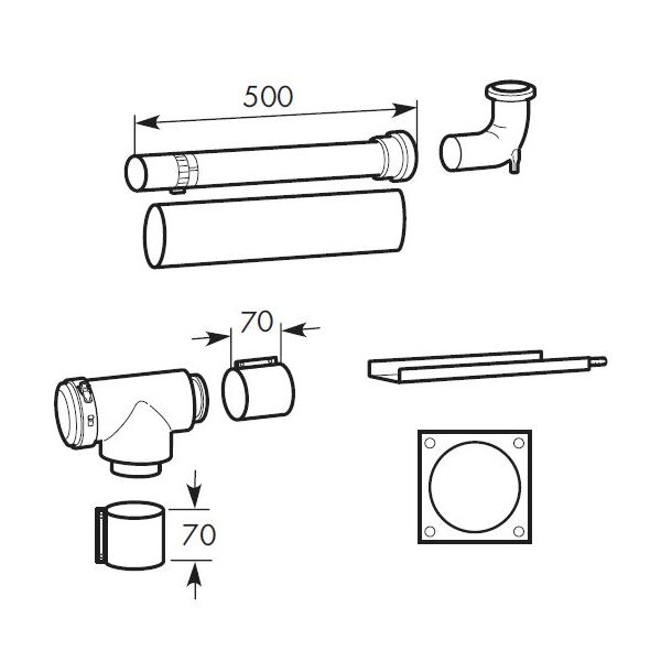 Vaillant Zestaw podłączeniowy do szachtu DN 80/125 - 303250 3074518 4024074343494