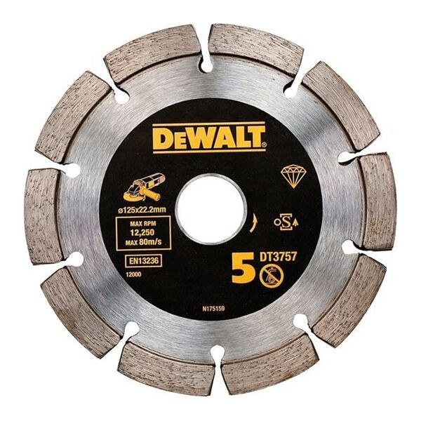 Dewalt diamentowa tarcze do nacinania zaprawy murarskiej, 125mm (DT3758-QZ) 3094779 5035048085479