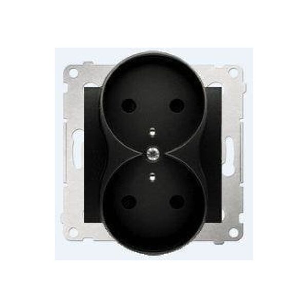 Kontakt-Simon Gniazdo SIMON54 podwójne z/u 16A IP20 z przesłoną antracyt - DGZ2MZ.01/48 3107785 5902787823900