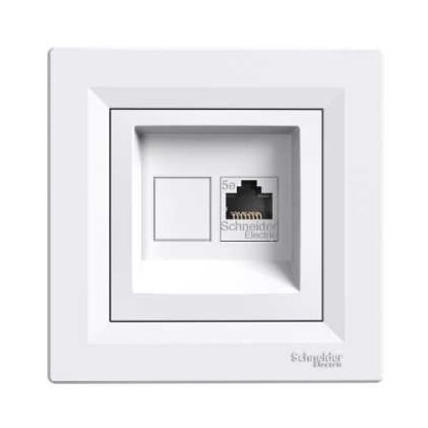 Schneider Electric Gniazdo komputerowe Asfora pojedyncze RJ45 kat.5e ekranowe białe (EPH5000121) 3107314 3606480527074