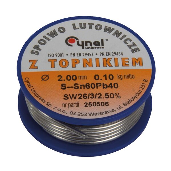 Mega Cyna z kalafonią do lutowania 1.0mm szpula 100g (60312) 3101650 5903755603128