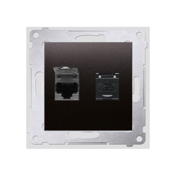 Kontakt-Simon Gniazdo komputerowe SIMON54 podwójne 2xRJ45 kat.6 z przesłoną antracyt - D62.01/48 3107863 5902787824716