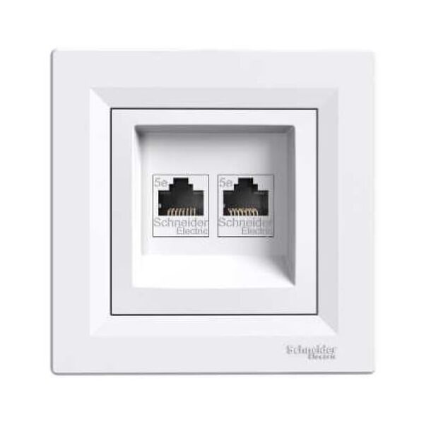 Schneider Electric Gniazdo komputerowe podwójne 2xRJ45 kat.5e białe - EPH4400121 3107248 5900003014859