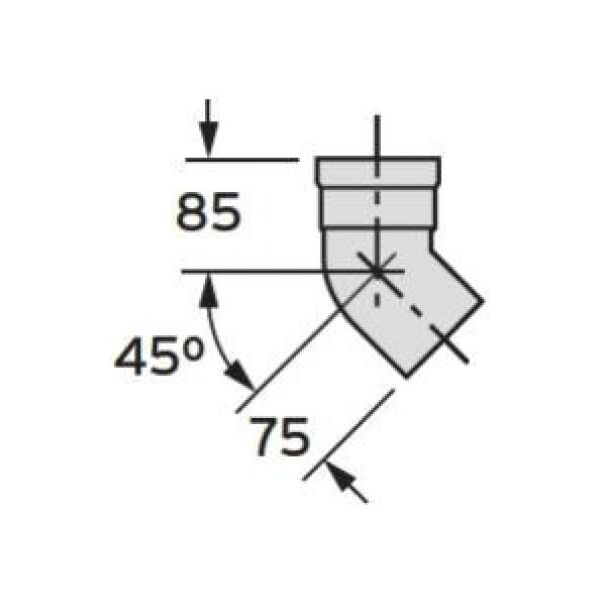 Vaillant Kolanko 45° DN80 - 303259 3104376 4024074343364