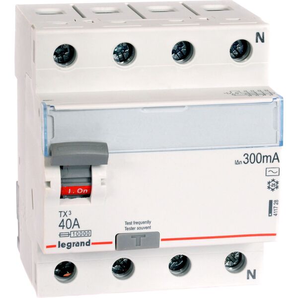 Legrand Wyłącznik różnicowoprądowy 4P 40A 0,3A typ AC P304 - 411728 3109698 3245060090128