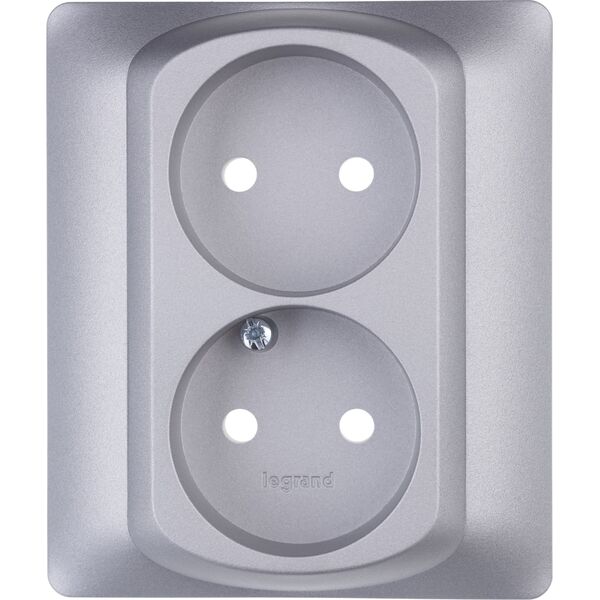Legrand Plakietka gniazda wtyczkowego podwójnego Sistena Life srebrna - 771332 3111459 3245067713327