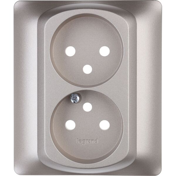 Legrand Plakietka gniazda wtyczkowego podwójnego Sistena Life tytanowy - 771435 3111472 3245067714355
