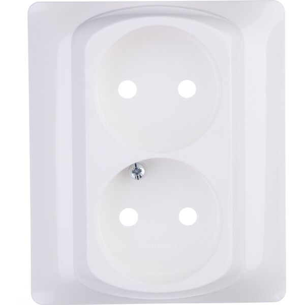 Legrand Plakietka do gniazda wtyczkowego podwójnego Sistena Life biała - 771032 3111537 3245067710326
