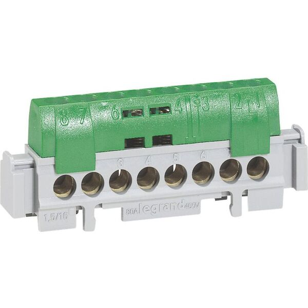 Legrand Listwa przyłączeniowa IP2x Z8 8-otworów zielona 004832 3111939 3414971730021