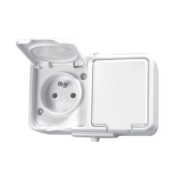 Schneider Electric Gniazdo Cedar hermetyczne 2-krotne z/u 16A IP44 białe (NT230H01) 3112423 5904093010036