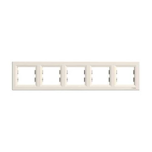 Schneider Electric Ramka pięciokrotna Asfora pozioma kremowa EPH5800523 3109922 3606480527258
