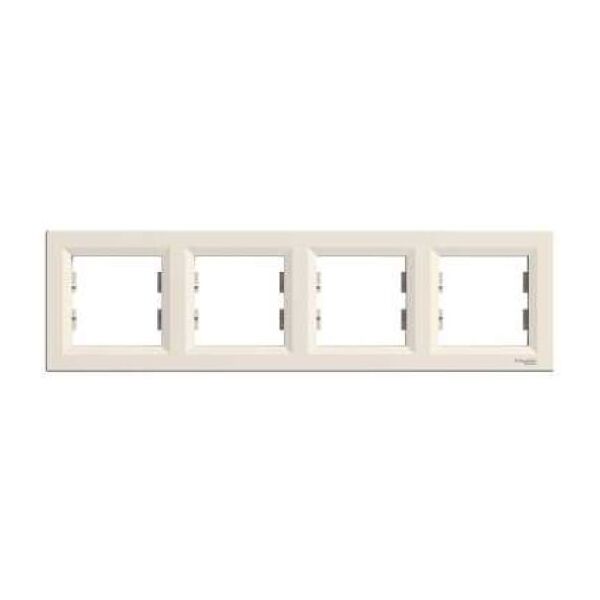 Schneider Electric Ramka poczwórna Asfora pozioma kremowa EPH5800423 3109924 3606480527234