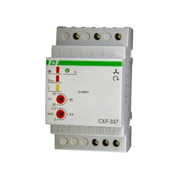 F&F Przekaźnik kolejności zaniku i asymetrii faz 10A 1P 0,2-5sek 20-60V CKF-337 3118687 5908312593225
