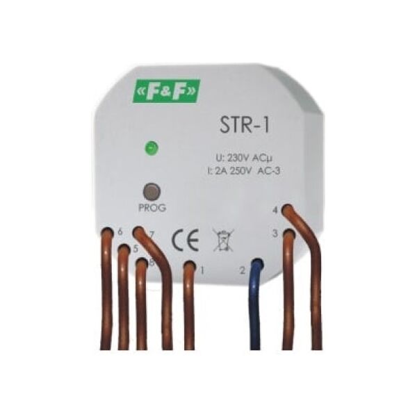 F&F Sterownik rolet dwuprzyciskowy 1,5A AC-3 230V 0-10min STR-1 3118759 5908312593300