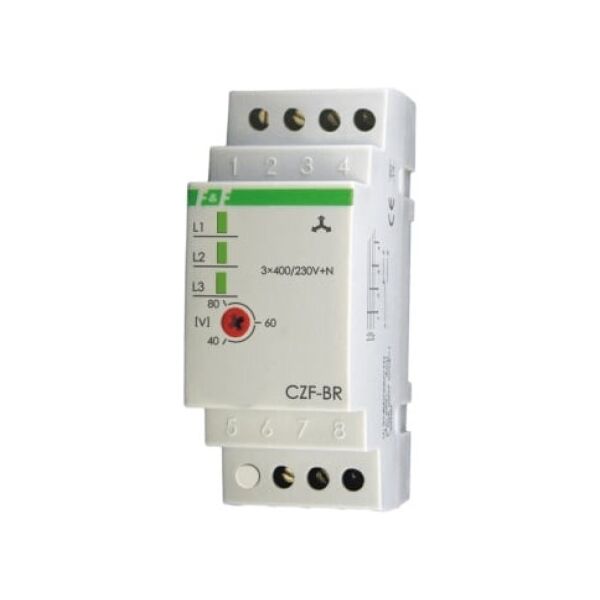 F&F Przekaźnik zaniku i asymetri faz 10A 1P 4sek 40-80V CZF-BR 3118698 5908312593119
