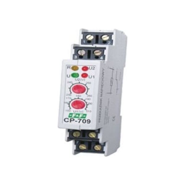 F&F Przekaźnik kontroli napięcia 1-fazowy 1P 16A 150-210V/230-260V AC CP-709 3118770 5908312596189