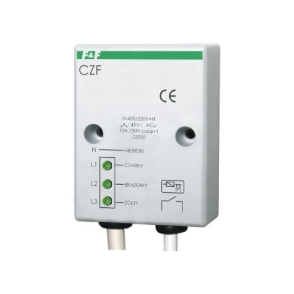 F&F Przekaźnik zaniku i asymetrii faz 10A 1Z 4sek 45V CZF 3118691 5908312593010