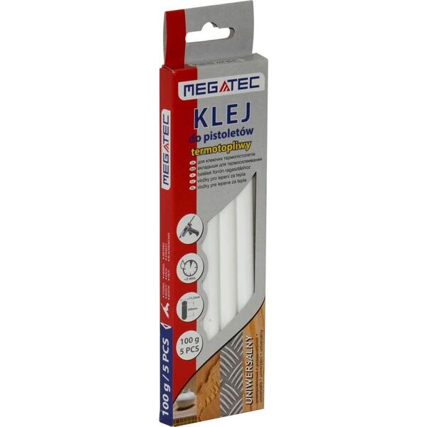 Wkłady klejowe Megatec 11 mm x 200 mm białe 5 szt. 0.1 kg Termik (BN1021C UN BIA) 3136183 5904910102142