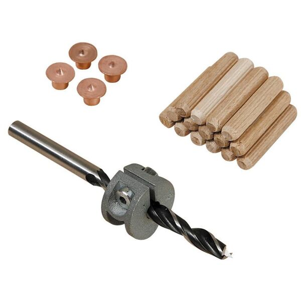 Wolfcraft Zestaw: wiertło, ogranicznik głębokości, 4 znaczniki, kołki 6mm komplet (2916000) 3159872 4006885291607