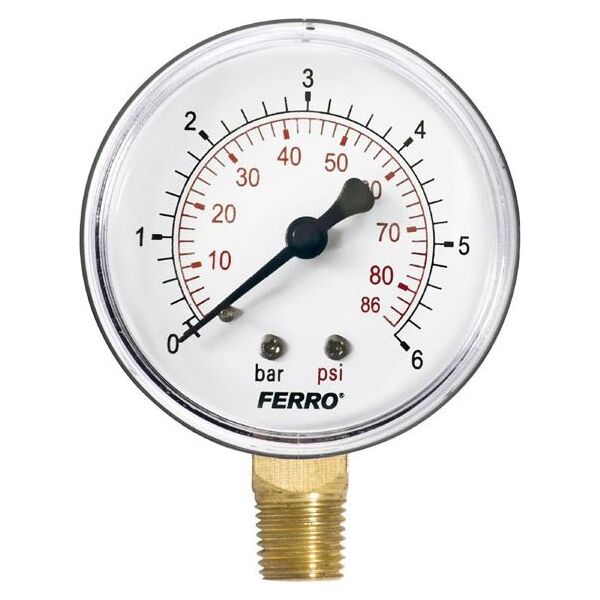 Ferro Manometr 63mm 1/4" 0-6bar radialny boczny - M6306R 3166404 5901095665134