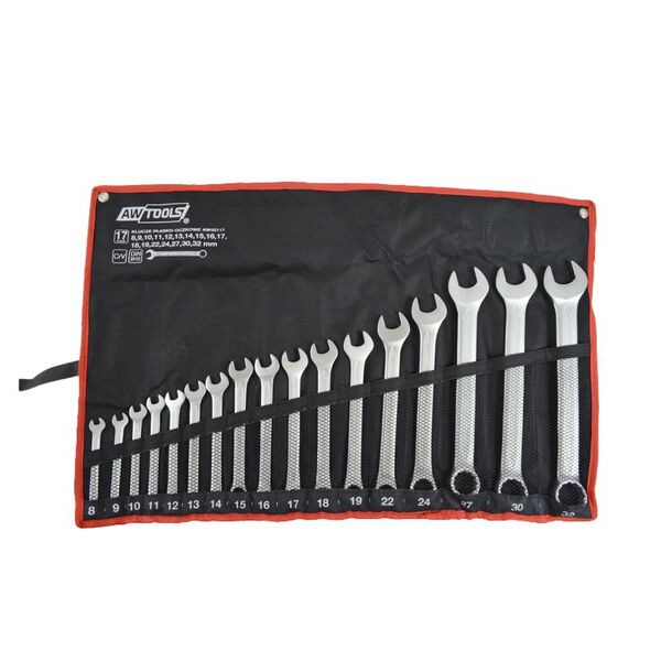 AWTools Zestaw kluczy płasko-oczkowych 8-32mm 17szt. (AW40117) 3172866 5902198743408