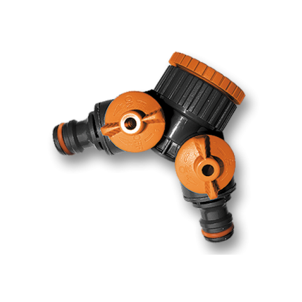 Bradas Trójnik z dwoma zaworami GW 1" x 3/4" bez etykiety (ECO-PWB2222L) 3180601 5904182440522
