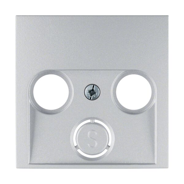 Hager Płytka czołowa do gniazda antenowego 2/3 wyjściowa b7 aluminium kwadrat (12031404) 3182523 4011334221340