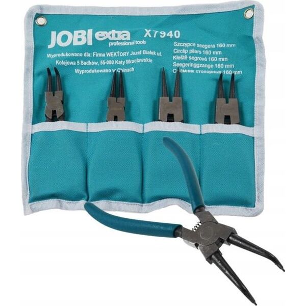 JOBIextra Komplet szczypiec Seegera 225mm 4szt. w etui (X7943) 3184108 5900774579434