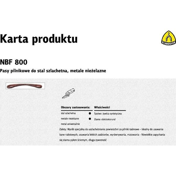 Klingspor Pas bezkońcowy z włókniny NBF 600 50 x 460mm medium 3185739 1000001814308