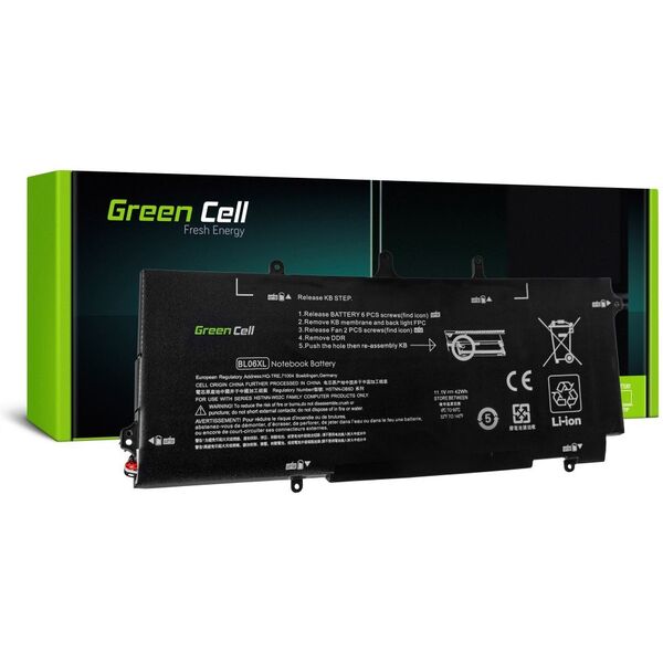 Bateria Green Cell do HP BL06XL HSTNN-DB5D EliteBook 1040 G1 G2 6 cell, 3100 mAh 11.1V (HP108)