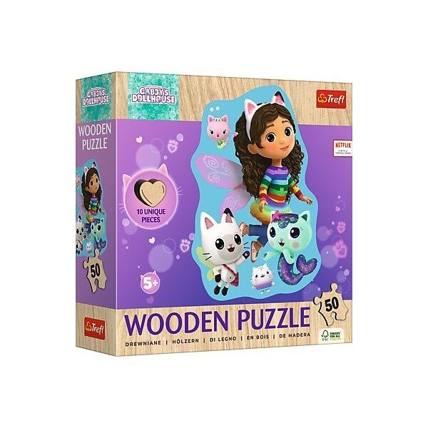Trefl Puzzle drewniane 50 elementów Wesoła Gabby Gabi