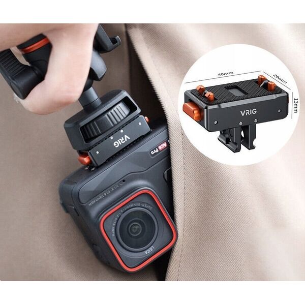 VRIG Adapter Uchwyt Mocowanie Na Gwint 1/4"" + System Gopro Do Insta360 Ace Pro / Ac07 / A0106