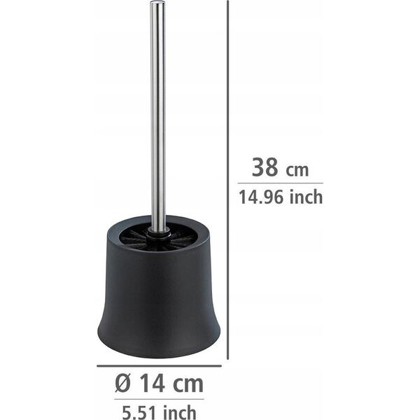 Wenko Pojemnik na szczotkę BLACK + szczotka WC, WENKO