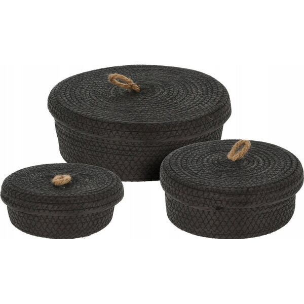 Home Styling Collection Dekoracyjne koszyki do przechowywania, jutowa pokrywka, 3 sztuki