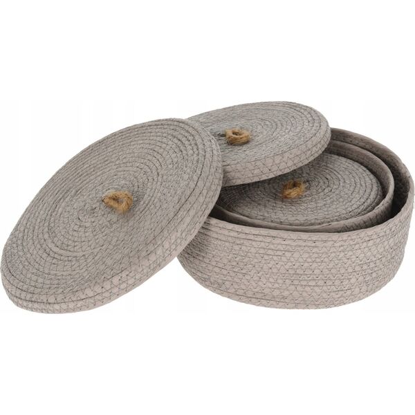 Home Styling Collection Dekoracyjne koszyki do przechowywania, jutowa pokrywka, 3 sztuki