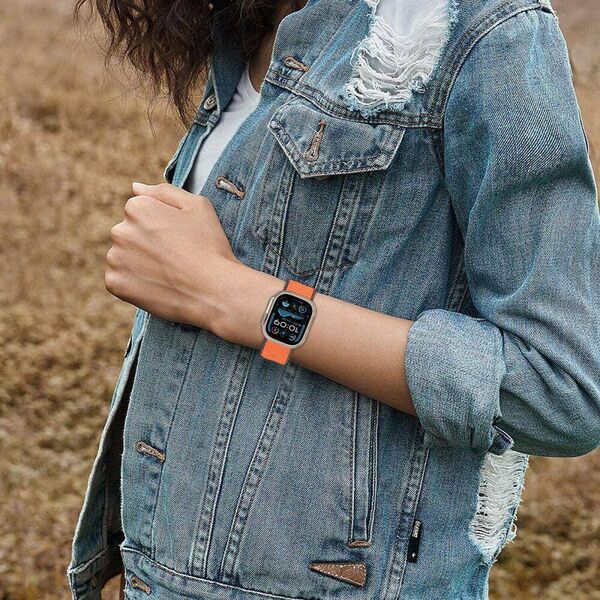 Strap for APPLE WATCH 6 / 7 / 8 / 9 / 10 / SE / ULTRA 1 / 2 (44 / 45 / 46 / 49 MM) Tech-Protect Nylon Kumquat 5906302370795