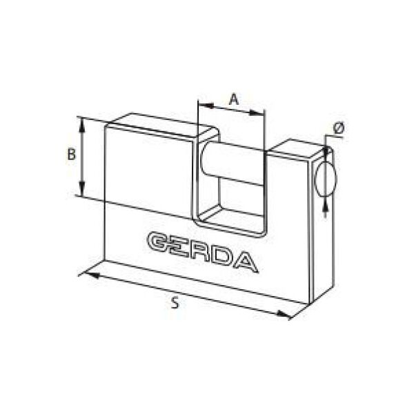 Gerda Kłódka żeliwna trzpieniowa 70mm (GROKZT0007000.0623OP) 3266293 5902203177914