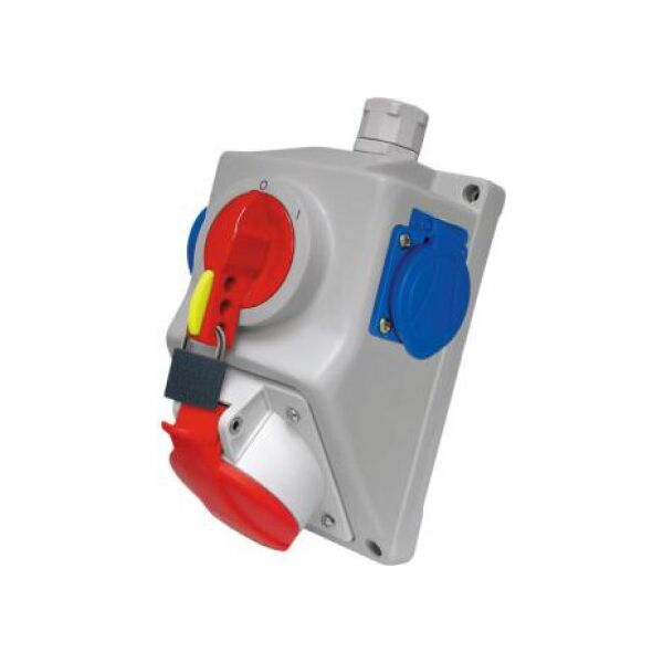 Elektromet Zestaw instalacyjny z gniazdem 4P 1x 2P+Z L-0-P 16A IP54 C16-48.1 (971613) 3313333 5906197483662