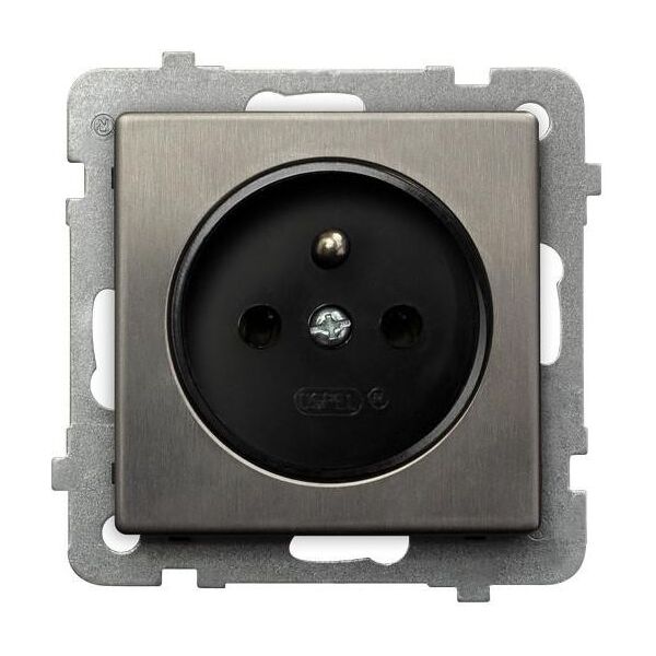 Ospel Gniazdo Sonata pojedyncze z uziemieniem stal inox (GP-1RMZ/m/37) 3313641 5907577450069