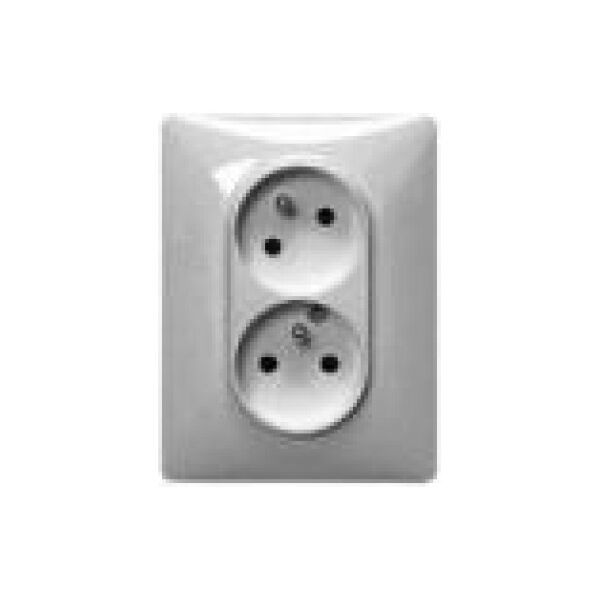 Legrand Gniazdo podwójne Valena Life typu monoblok 16A aluminium (753386) 3328741 3414970457479