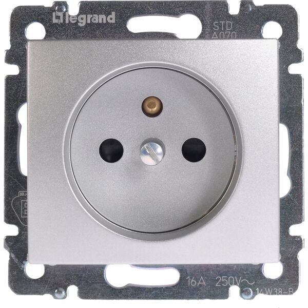 Legrand Gniazdo pojedyncze Valena z uziemieniem 16A aluminium (770197) 3329787 3245067701973