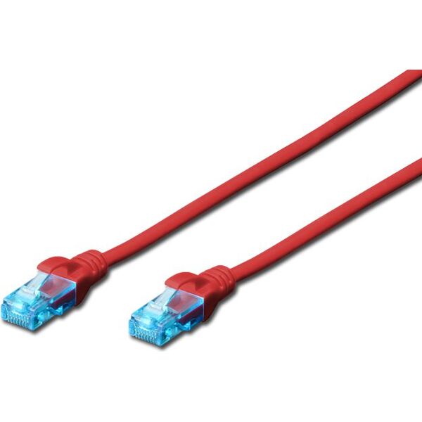 Digitus Kabel krosowy patchcord U/UTP kat. 5e czerwony 2m (DK-1512-020/R) 3340723 4016032198949
