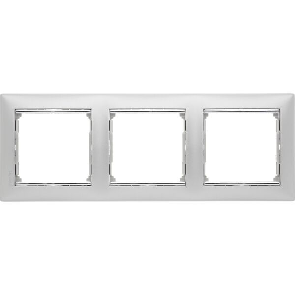 Legrand Ramka potrójna Valena pozioma aluminium/srebro (770353) 3344488 3245067703533