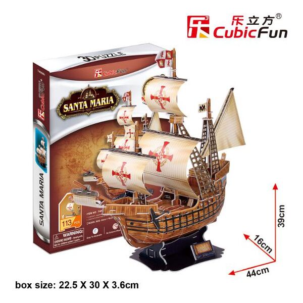 Cubicfun PUZZLE 3D Żaglowiec Santa Maria - T4008H