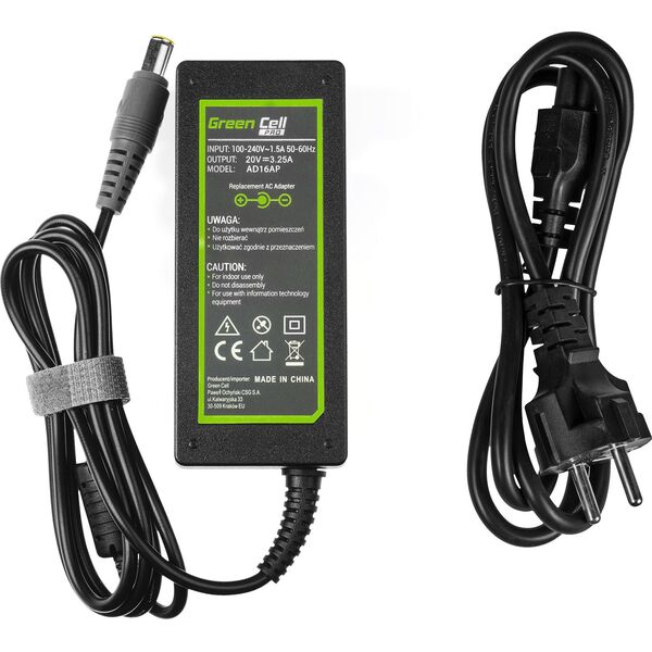 Zasilacz do laptopa Green Cell 65 W, 5.5 mm, 3.2 A, 20 V (AD16AP)