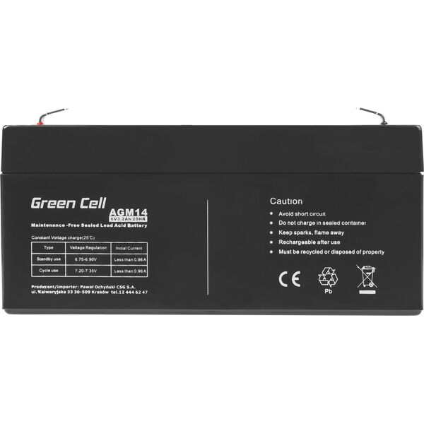 Green Cell Akumulator AGM VRLA 6V 3.3Ah (AGM14)