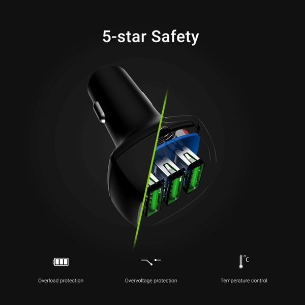 Ładowarka Green Cell PowerRide 3x USB-A 3 A  (CADGC01)