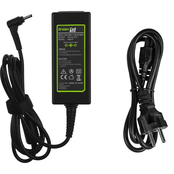 Zasilacz do laptopa Green Cell 45 W, 1.1 mm, 2.4 A, 19 V (AD61P)